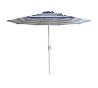 Parasol droit BANDOL rond 2,70m de diamètre à rayures bleues