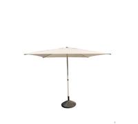 Parasol droit carré ""Soya"" argile & blé 2,5 x 2,5m en acier et polyester - Hespéride