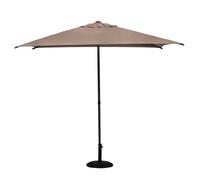 Parasol droit carré ""Soya"" taupe D2,5x2,5m en acier - Hespéride