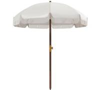 Outsunny Parasol de plage parasol d'extérieur rond parasol à frange protection UV 40 + avec 8 baleines sac de transport inclus gris clair