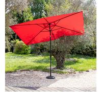 Happy Garden Parasol droit HAPUNA rectangulaire 2x3 m manivelle inclinable rouge