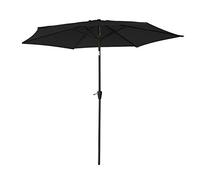 Parasol Droit HAPUNA Rond 2,70m de diamètre Noir avec manivelle. Parasol Droit inclinable.