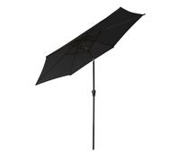 Parasol Droit HAPUNA Rond 2,70m de diamètre Noir avec manivelle. Parasol Droit inclinable.