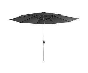 Parasol Droit HAPUNA Rond 3,30 m de diamètre Gris avec manivelle. Parasol Droit inclinable.