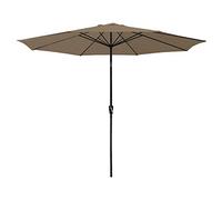 Parasol Droit HAPUNA Rond 3,30 m de diamètre Taupe avec manivelle. Parasol Droit inclinable.