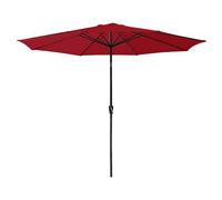 Parasol droit HAPUNA rond 3,30m de diamètre rouge