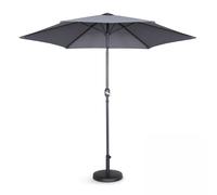 Parasol droit inclinable 3m et 4 dalles à lester remplissables gris - Oviala Matera