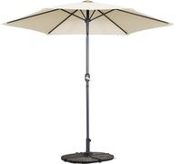 Parasol droit inclinable 3m et 4 dalles lestées aluminium blanc - Oviala Matera
