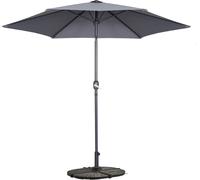 Parasol droit inclinable 3m et 4 dalles lestées aluminium gris - Oviala Matera