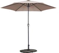 Parasol droit inclinable 3m et 4 dalles lestées aluminium taupe - Oviala Matera