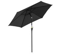 Parasol droit - Outsunny - inclinable - manivelle - toile polyester haute densité 180 g/m² - Ø 2,6 x 2,35 m - aluminium - noir