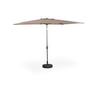 Parasol droit rectangulaire 2x3m - Touquet taupe - mât central en aluminium orientable et manivelle d'ouverture