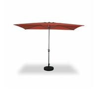 Parasol droit rectangulaire 2x3m - Touquet terracotta - mât central en aluminium orientable et manivelle d'ouverture