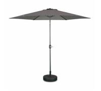 Parasol droit rond Ø300cm - Touquet Gris - mât central en aluminium orientable et manivelle d'ouverture