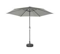 Parasol droit rond Ø300cm - Touquet Kaki - mât central en aluminium orientable et manivelle d'ouverture