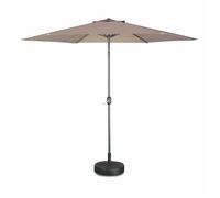 Parasol droit rond Ø300cm - Touquet Taupe - mât central en aluminium orientable et manivelle d'ouverture
