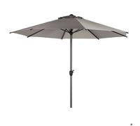 Parasol droit rond ""Loompa"" taupe 3m en aluminium - Hespéride