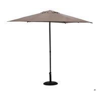 Parasol droit rond ""Soya"" taupe D2,7m en acier - Hespéride