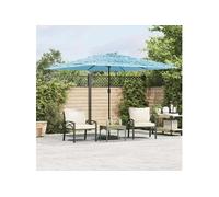 vidaXL Parasol avec mât en acier bleu 290x290x238 cm