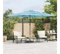 vidaXL Parasol avec mât en acier bleu 290x290x238 cm