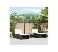 vidaXL Parasol avec mât en acier vert 324x324x247 cm