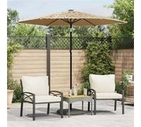 Parasol droit vidaxl 223 x 223 carre toile en polyester mat en acier Marron