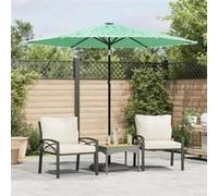 Parasol droit vidaxl mat en acier carre toile en polyester 268 x 268 Vert