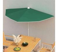 vidaXL Demi-parasol de Jardin avec Mât Parasol de Patio Pare-soleil de Terrasse Parasol d'Extérieur Anti-UV Anti-décoloration 180x90 cm Vert