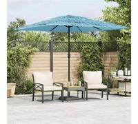 Parasol droit vidaxl toile en polyester 248 x 248 carre mat en acier Bleu