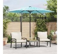 Parasol droit vidaxl toile en polyester 268 x 268 mat en acier carre Bleu