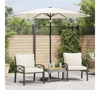 Parasol droit vidaxl toile en polyester mat en acier 223 x 223 carre Blanc