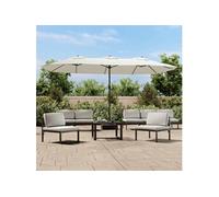 vidaXL Parasol double 449x265 cm - blanc sable