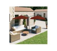 vidaXL Parasol double avec mât en acier 600x300 cm Terracota