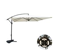 SOLENZARA - Parasol LED carré déporté 3x3 écru