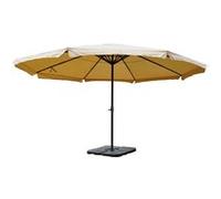 Parasol en aluminium Meran Pro, avec volant, Ø 5m crème avec pied Beige G