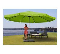 Parasol En Aluminium Meran Pro, Gastronomie, Marché, Avec Volant, Ø 5m Vert Avec Pied Vert