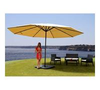 Parasol En Aluminium Meran Pro, Gastronomie, Marché, Sans Volant, Ø 5m Crème Avec Pied Gris