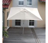Parasol En Aluminium N23, 2x3m, Rectangulaire, Inclinable, Inoxydable Crème Gris