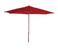 Parasol En Bois, Parasol De Jardin Florida, Parasol De Marché, 3m Bordeaux Rouge