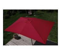 Parasol En Bois, Parasol De Jardin Florida, Parasol De Marché, Rectangulaire 2x3m Bordeaux Rouge