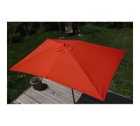 Parasol En Bois, Parasol De Jardin Florida, Parasol De Marché, Rectangulaire 2x3m Terre Cuite Orange