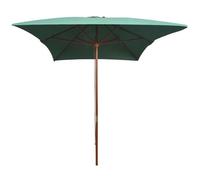 Parasol en bois - vidaxl - 200x300 cm - Vert - 6 nervures en bambou - Hauteur 2,5 m - Orifice de ventilation