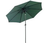 Parasol en métal rond polyester 180g/m² manivelle inclinable Ø 3 x 2,45 m vert Vert G