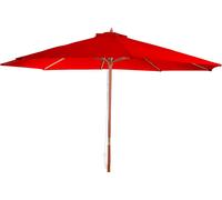 Parasol Florida, parasol de marché, Ø 3,5m polyester/bois 7kg ~ bordeaux