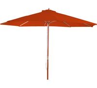 Parasol Florida, parasol de marché, Ø 3,5m polyester/bois 7kg ~ terracotta