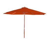 Parasol Florida, Parasol De Marché, Ø 3,5m Polyester/Bois 7kg Terre-Cuite Orange