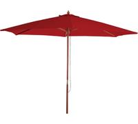Parasol Florida, parasol de marché, Ø 3m polyester/bois ~ bordeaux