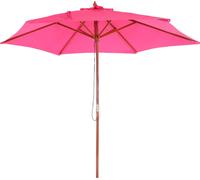 Parasol Florida, parasol de marché, Ø 3m polyester/bois ~ rose