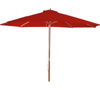 Parasol Florida, Parasol De Marché, Ø 3m Polyester/Bois Rouge Rouge