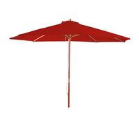 Parasol Florida, Parasol De Marché, Ø 3m Polyester/Bois Rouge Rouge